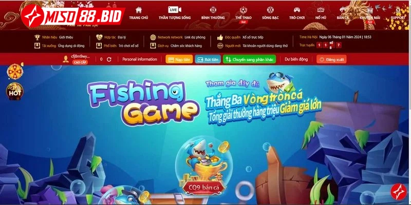 Sân chơi bắn cá tại MISO88 được xây dựng với công nghệ 3D ấn tượng 